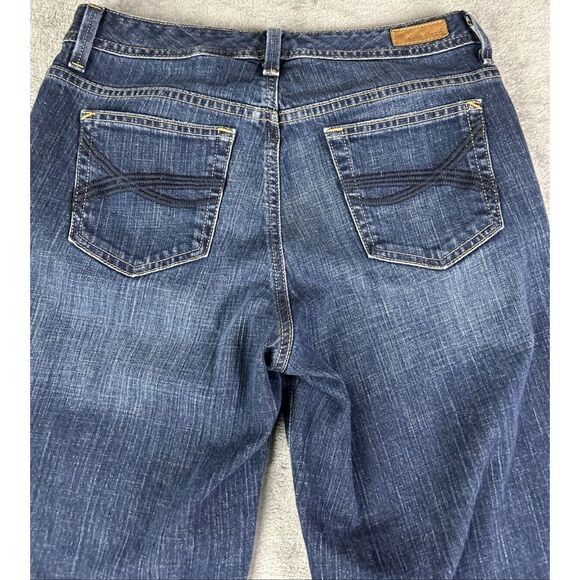 Eddie Bauer Women's Size 6 R Shaped Fit Blue High Rise Straight Jeans Baggy Y2K - Picture 4 of 15
